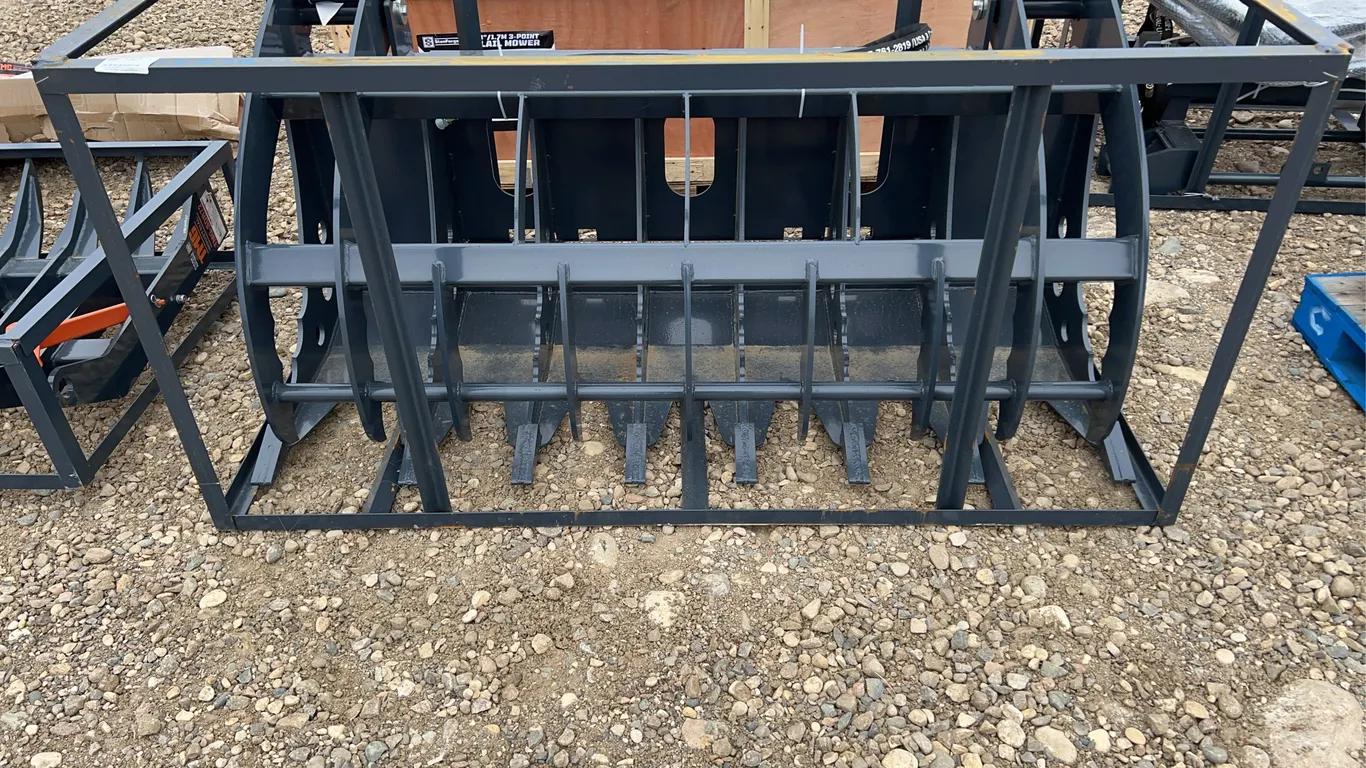 72" Root Rake Grapple Clamshell Skid Steer - StanForge - SRR75