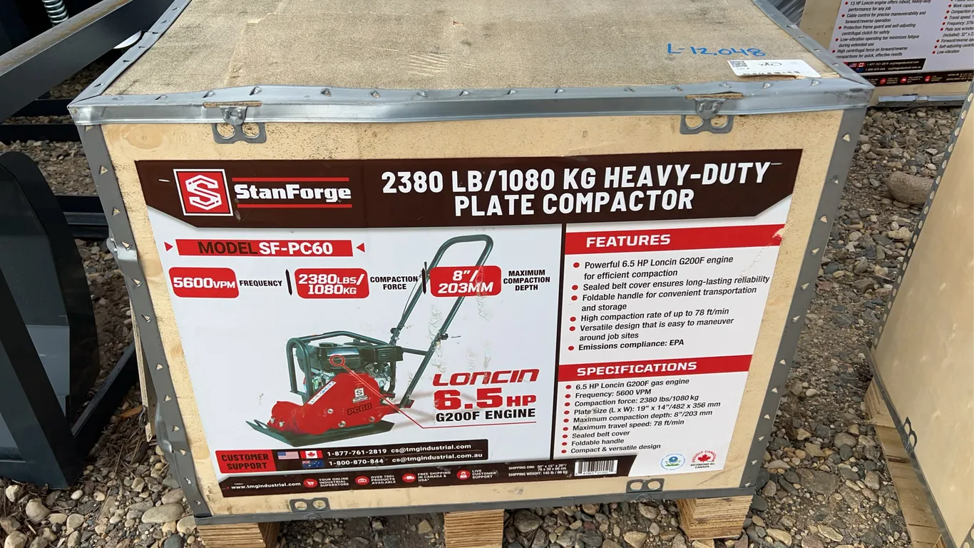 Loncin G20/6.5HP Plate Compactor (RAL3020) - StanForge - PC60