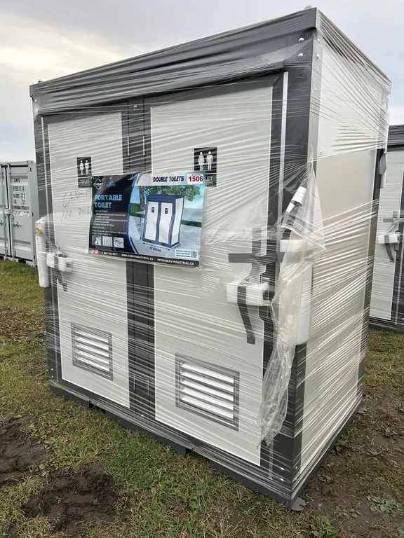 BASTONE PORTABLE RESTROOM 2 PRIVATE TOILET STALLS - GREY MR-BA-2P-G