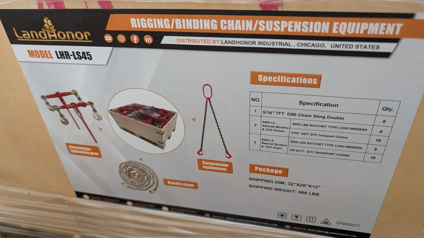 UNUSED LANDHONOR RIGGING/BINDING CHAIN/SUSPENSION EQUIPMENT LHR-LS46