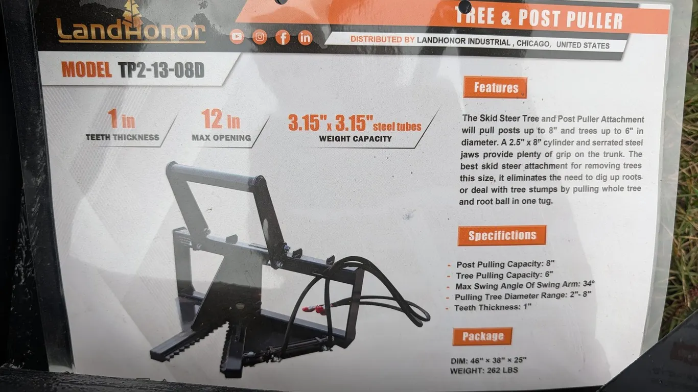 UNUSED LANDHONOR TREE PULLER TP2-13-08D