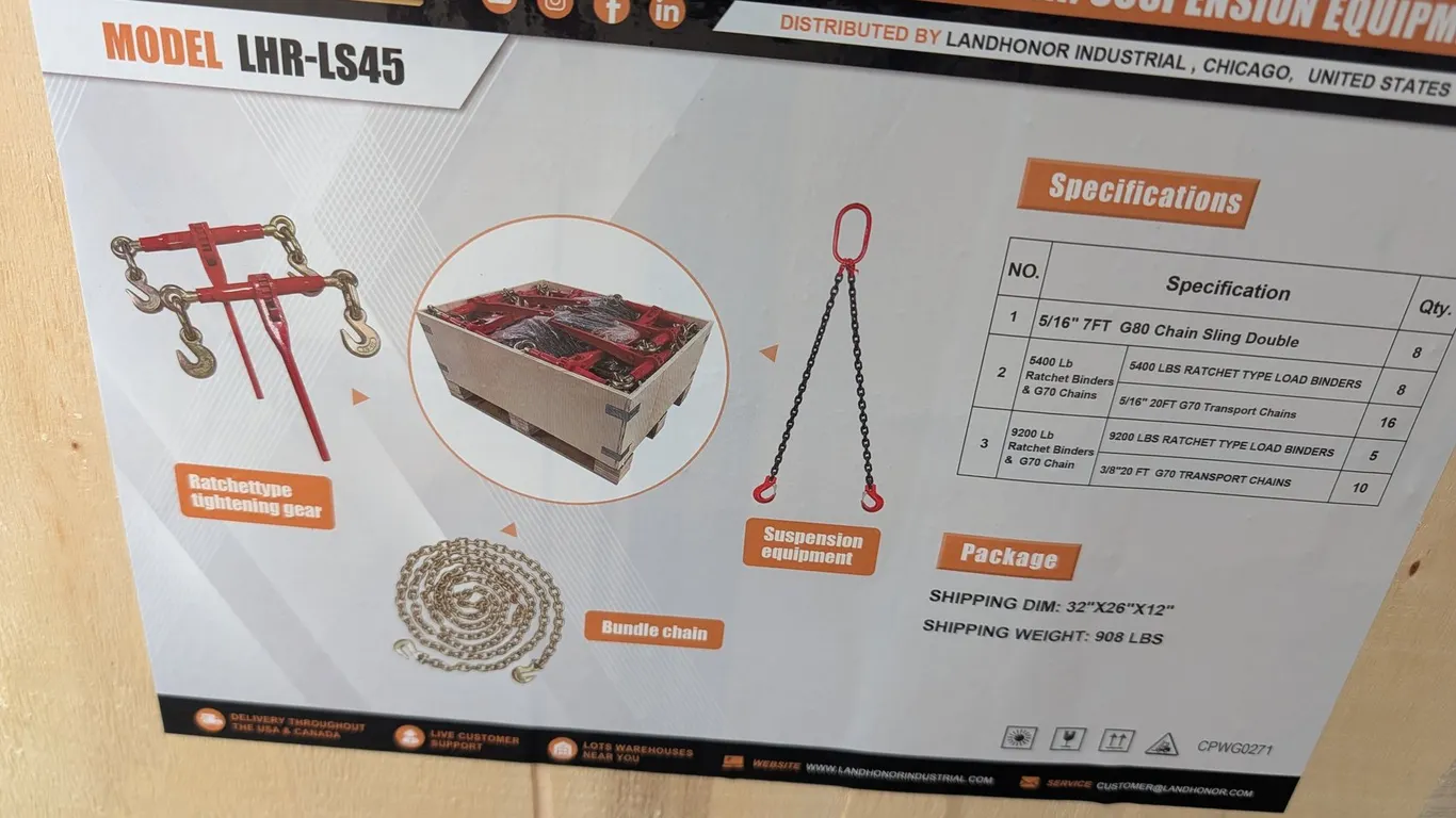 UNUSED LANDHONOR RIGGING/BINDING CHAIN/SUSPENSION EQUIPMENT LHR-LS45