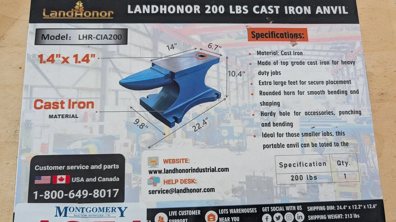 UNUSED LANDHONOR CAST IRON ANVIL LHR-CIA203