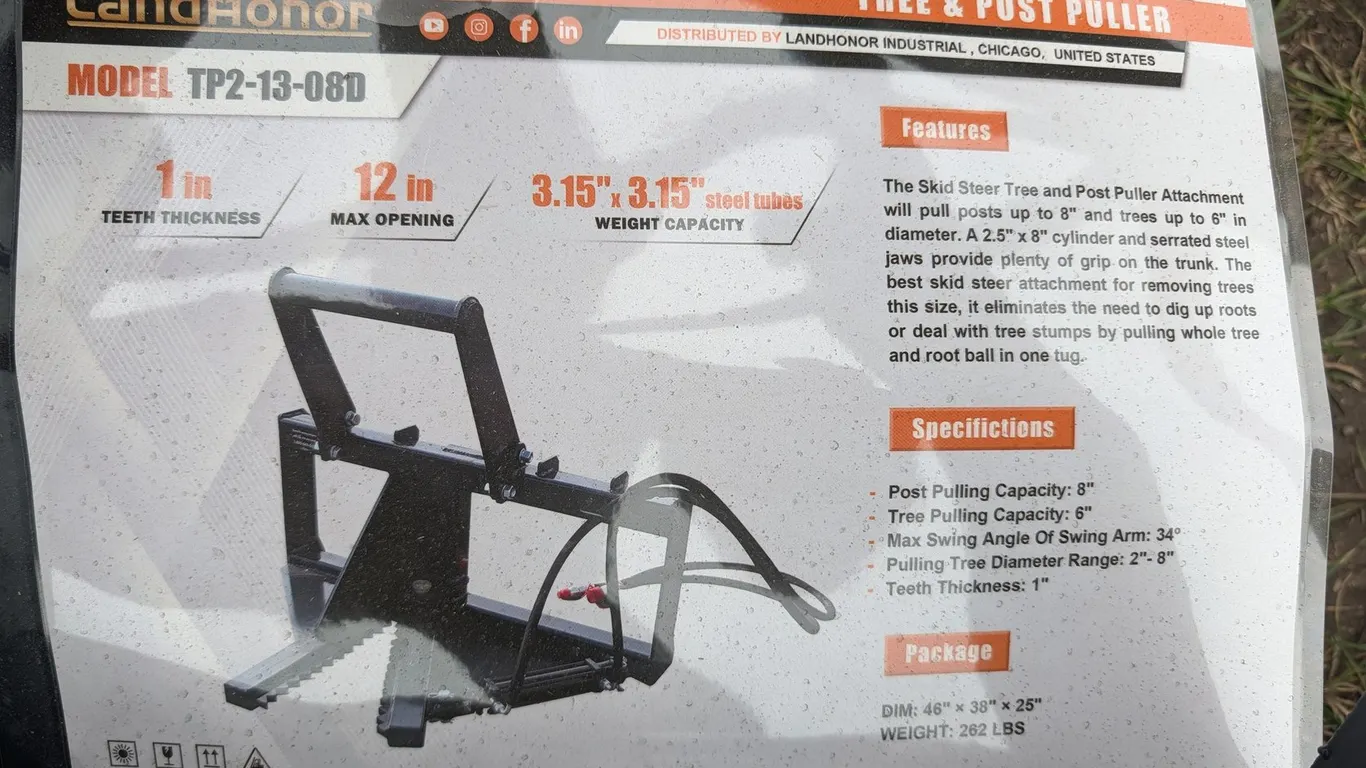 UNUSED LANDHONOR TREE PULLER TP2-13-08D