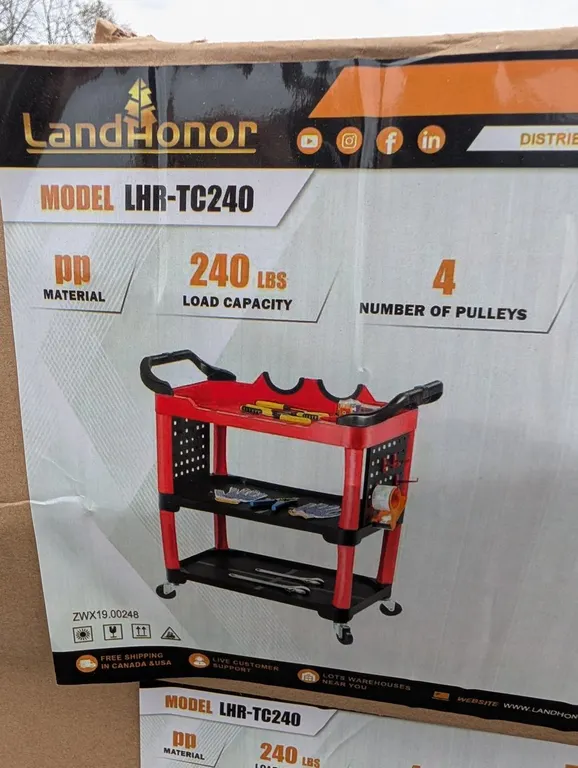 UNUSED LANDHONOR 240LBS TOOL CART LHR-TC241