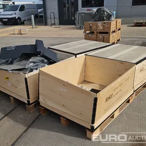 Unused JCB Bulkhead Seat Base Panel to suit Excavator (5 of), Stillage of Seat Base Panels to suit Utility Vehicle (3 of) 