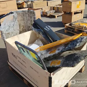 Unused JCB Interior A Piller Trim (3 of), Rear Cab Glass Panel, Engine Side Cover (3 of), Guard Rail 