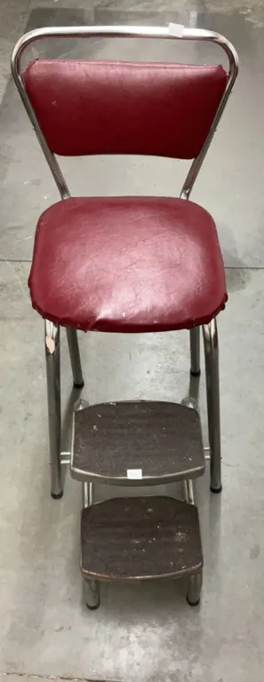 Vintage Chrome Step Stool With Fold-Out Steps