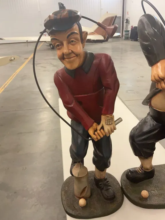 Laurel & Hardy Golf Scene Statue Pair