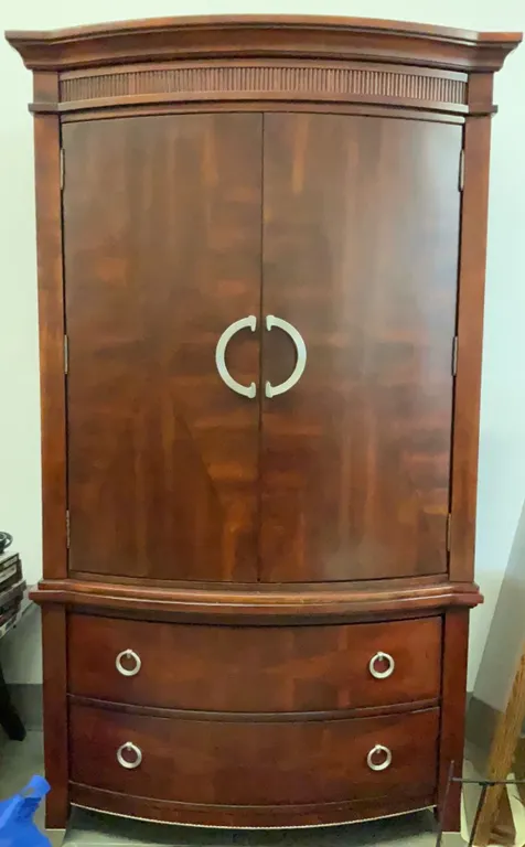 Cherry Suite - 1 Tall Armoire, 1 Cedar Chest Bench and 2 Matching 3-Drawer Nightstands