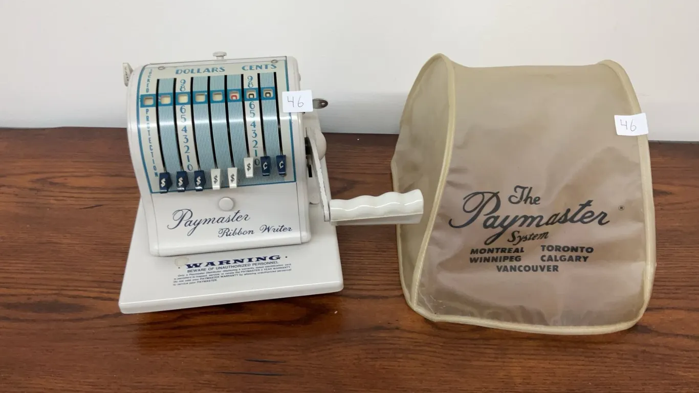 Paymaster Ribbon Writer Series 8000 Cheque Protector with Key and Dust Cover