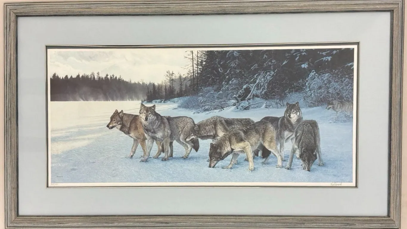 Canadian Wildlife Art Lithograph - Brent Townsend Signed Wolf Pack