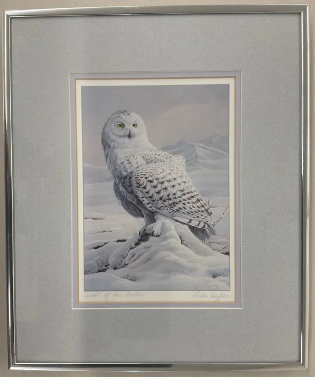Luke Raffin "Spirit of the Arctic" Snowy Owl Print, Signed, Framed