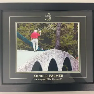 Arnie's Army Keepsake - Arnold Palmer A Legend Bids Farewell Framed Masters Photo with Logo Mat