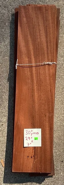 30+ Pieces Sapele or African Mahogany Veneer Sheets, 29" x 7"