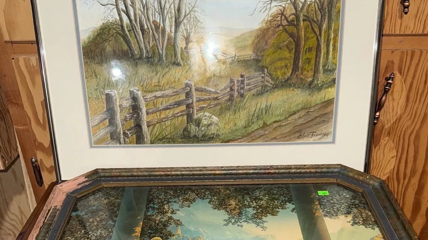 Framed Rural Landscape Print, Framed Maxfield Parrish Style Print