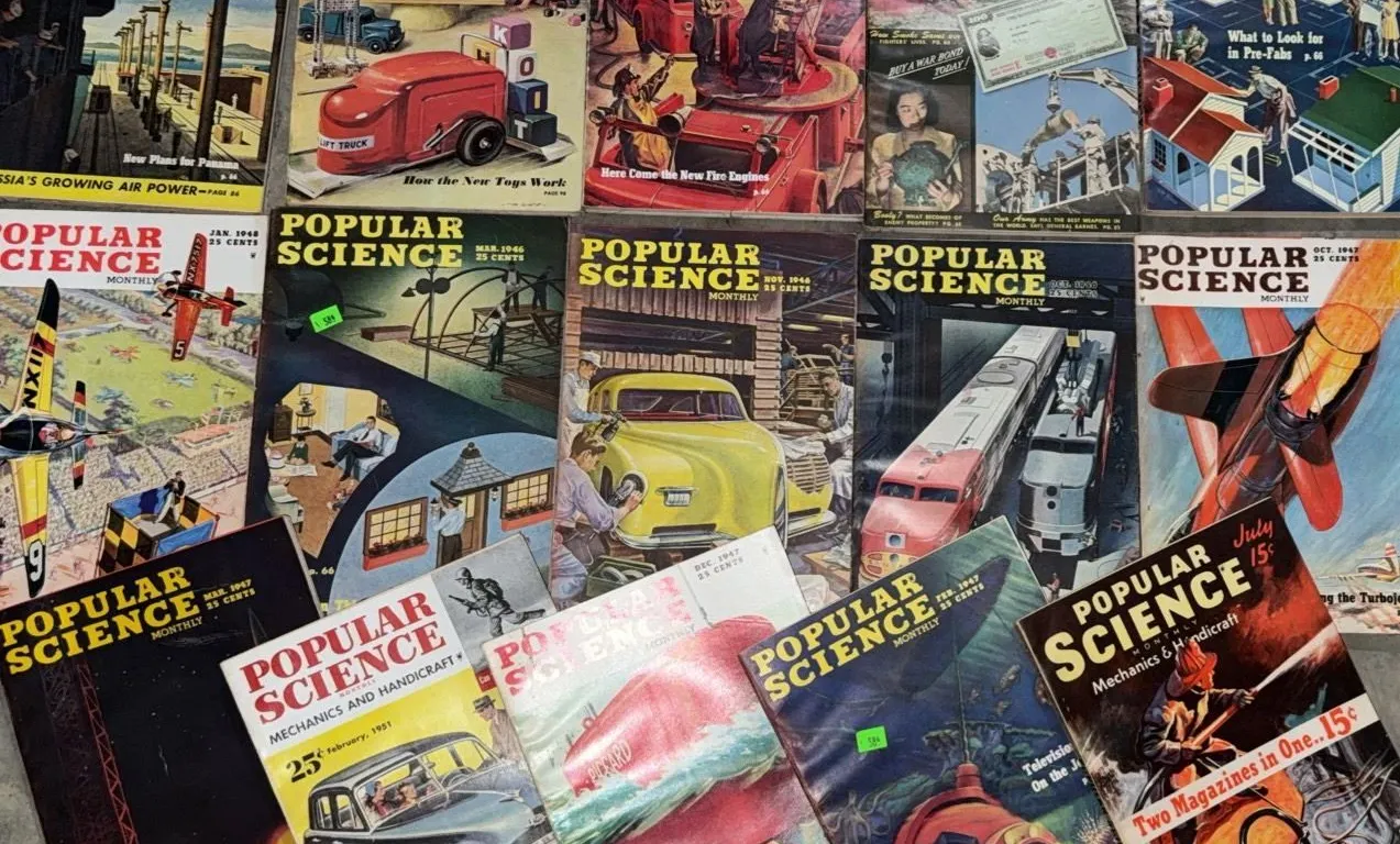 Popular Science Monthly Magazines Vintage 1947 and 1948 Assorted Issues (15)