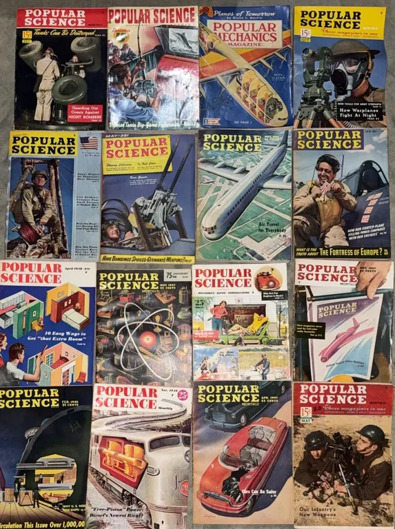 Popular Science and Popular Mechanics Magazines Including 1947 Issue