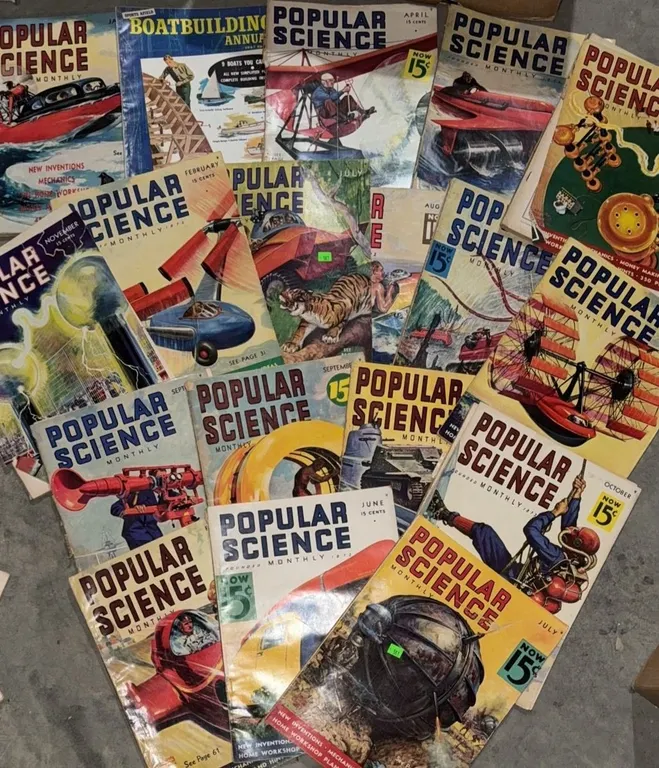 Popular Science Monthly Magazines 1936 Mechanics, Inventions, Workshop Plans and Money Ideas