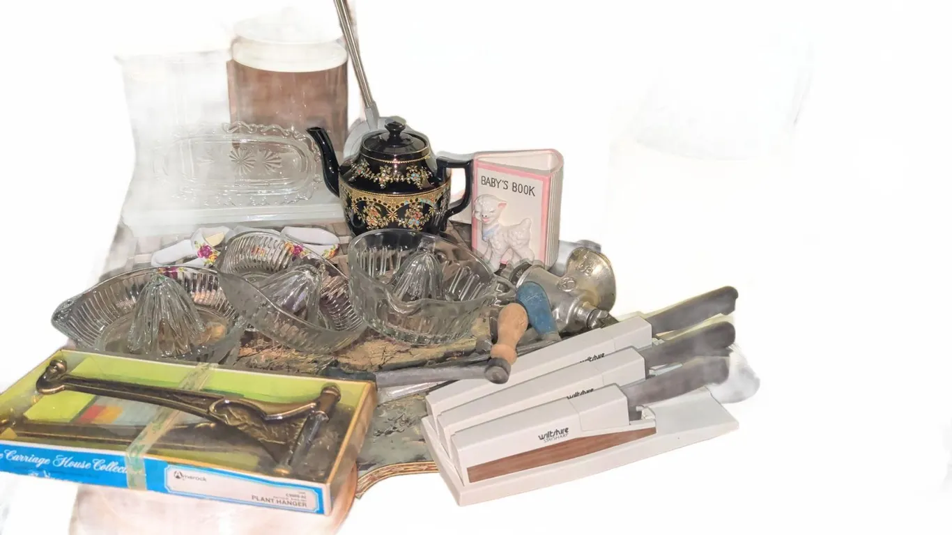 Culinary Miscellanea -Juiceman II, Glassware, Utensils, Teapot, Knives