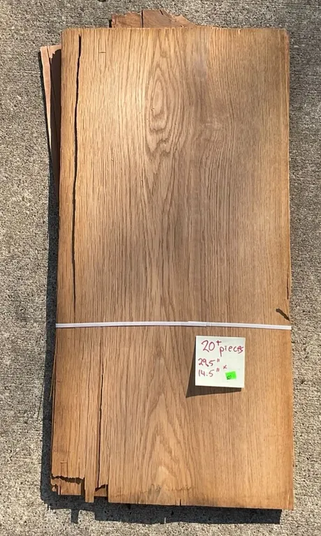 Bundle of 20+ Rift-Sawn or Quartersawn Oak or Ash Veneer Sheets, 29.5" x 14.5"