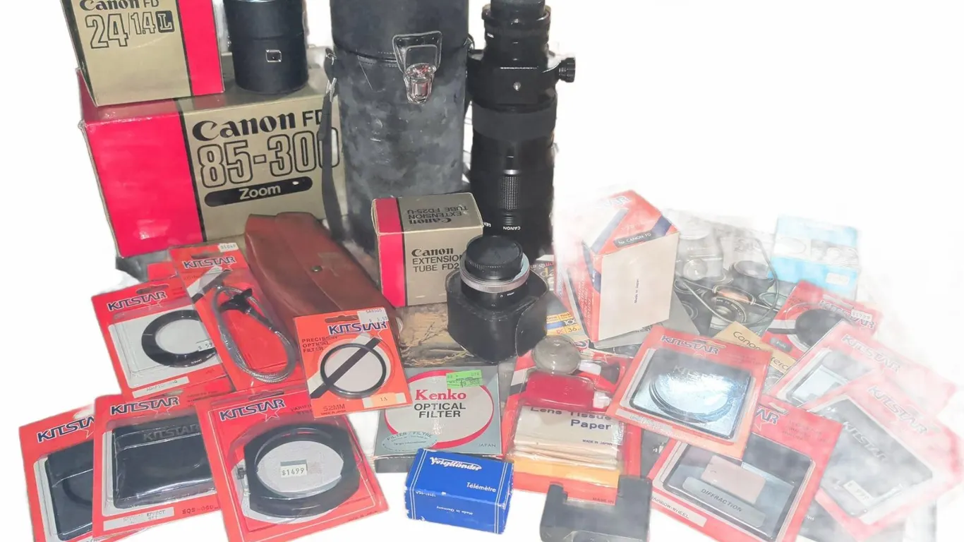 Canon FD Lenses 24mm f/1.4L, 85-300mm Zoom, Filters, Accessories Bundle