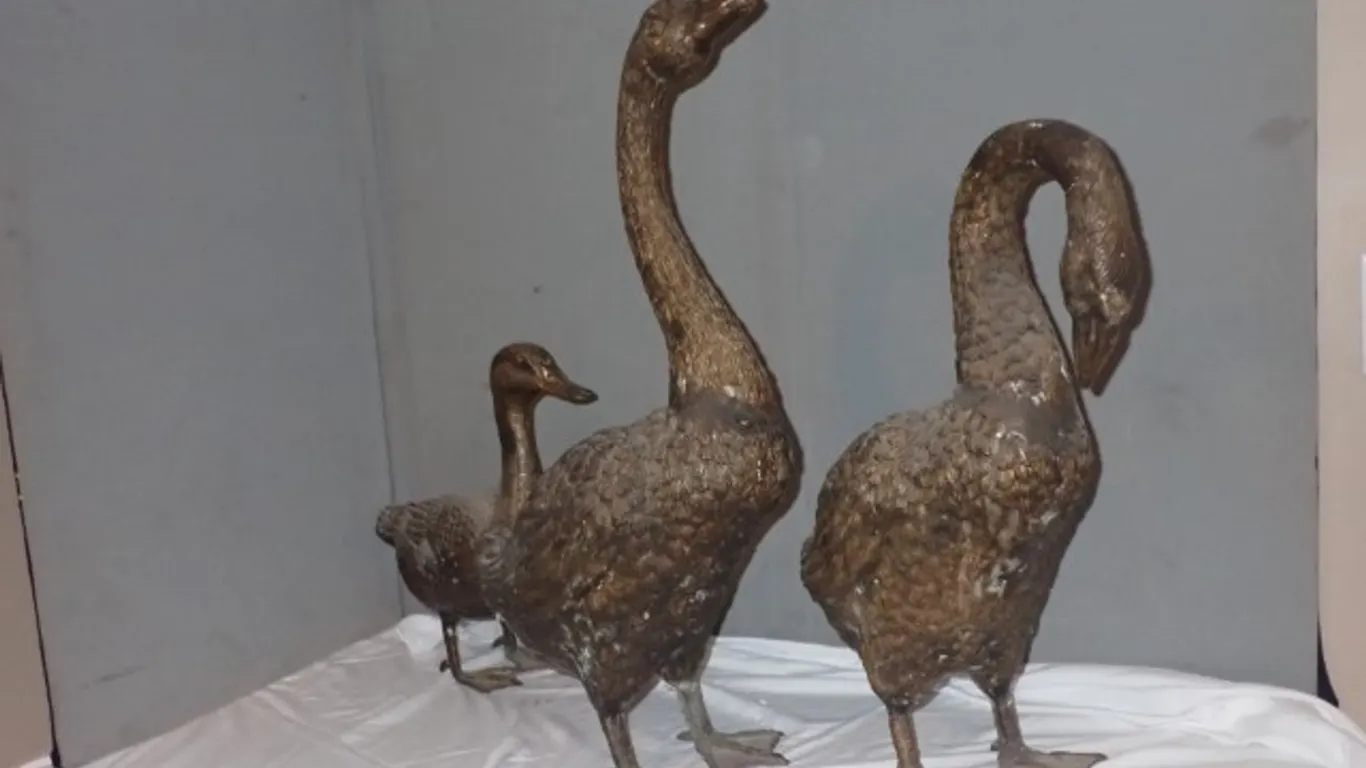 Waterfowl Metal Garden Sculpture Trio
