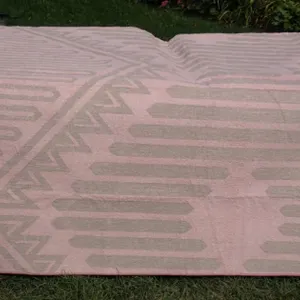 Area Rug - Pink & Grey Geometric