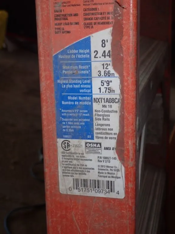Werner 8 foot Fibreglass Stepladder