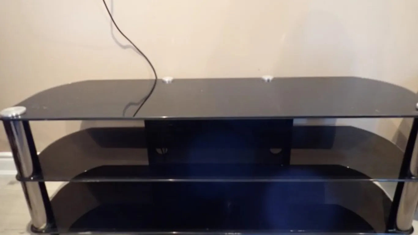Black Glass TV Stand