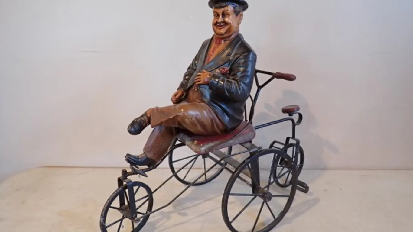 Oliver Hardy on a Bike
