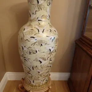 Flying Cranes 36" Vase