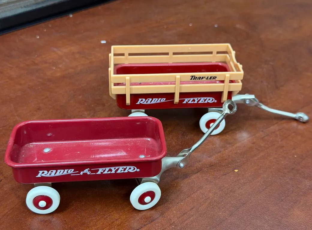 (2) Radio Flyer Red Miniature Trailers