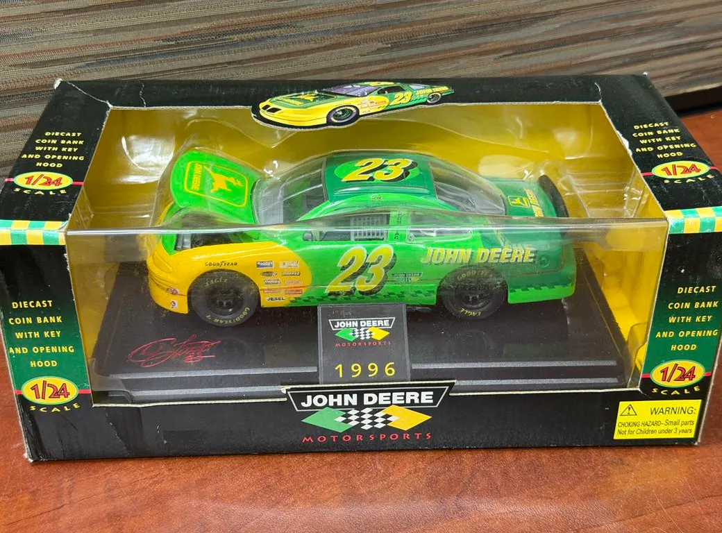 1996 John Deere Motorsports Die Cast Bank Car - 1/24