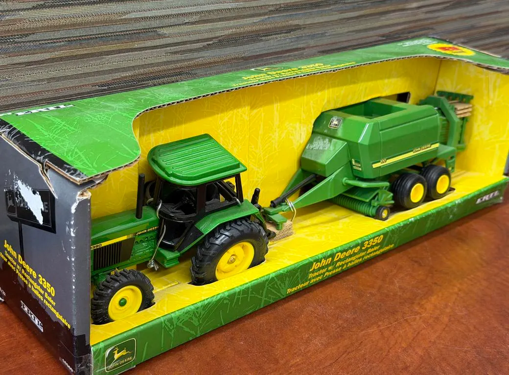 John Deere 3350 Tractor with Rectangular 100 Baler - 1/32