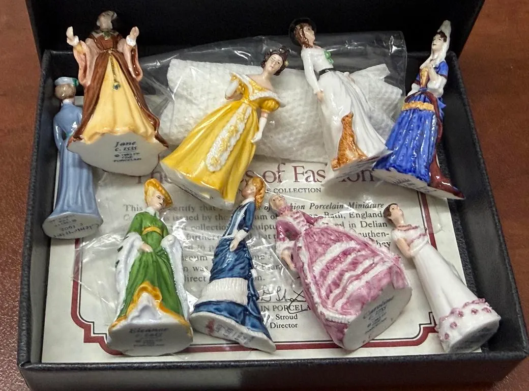 (9) Fine Porcelain Ladies of Fashion Miniature Collection