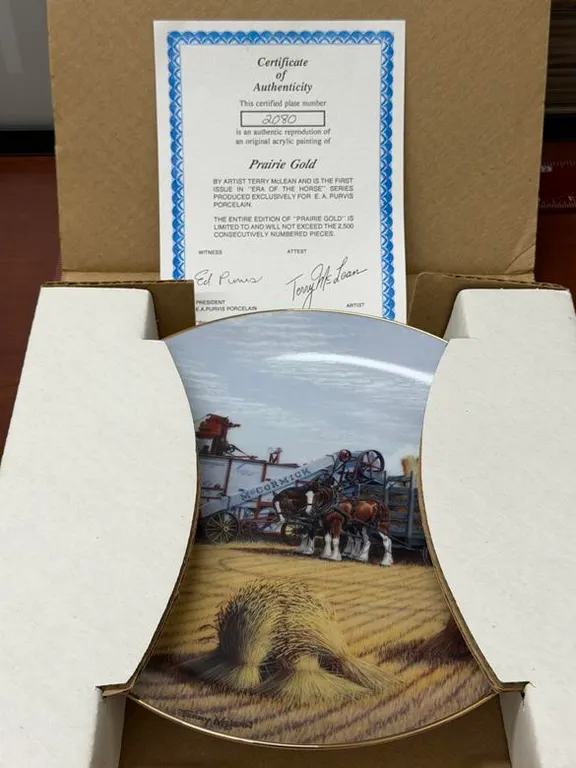 (1) Terry McLean Plate - Boxed: Prairie Gold, McCormick
