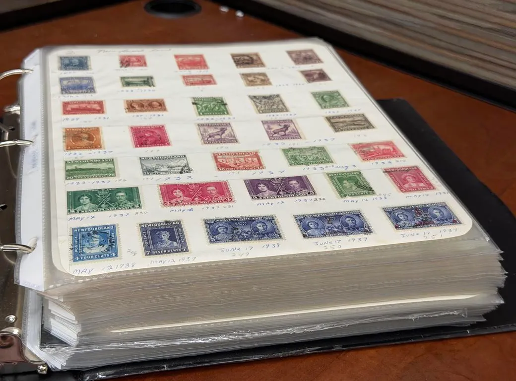 Postage Stamp Collection Binder - Approx 75 Pages