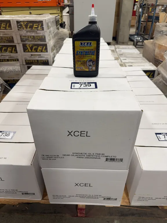 Lot of (10) Cases of XCEL Synthetic GL-5 75W-90 Gear Oil