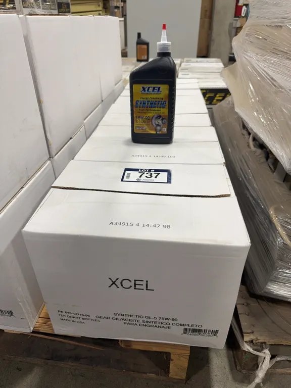 Lot of (5) Cases of XCEL Synthetic GL-5 75W-90 Gear Oil