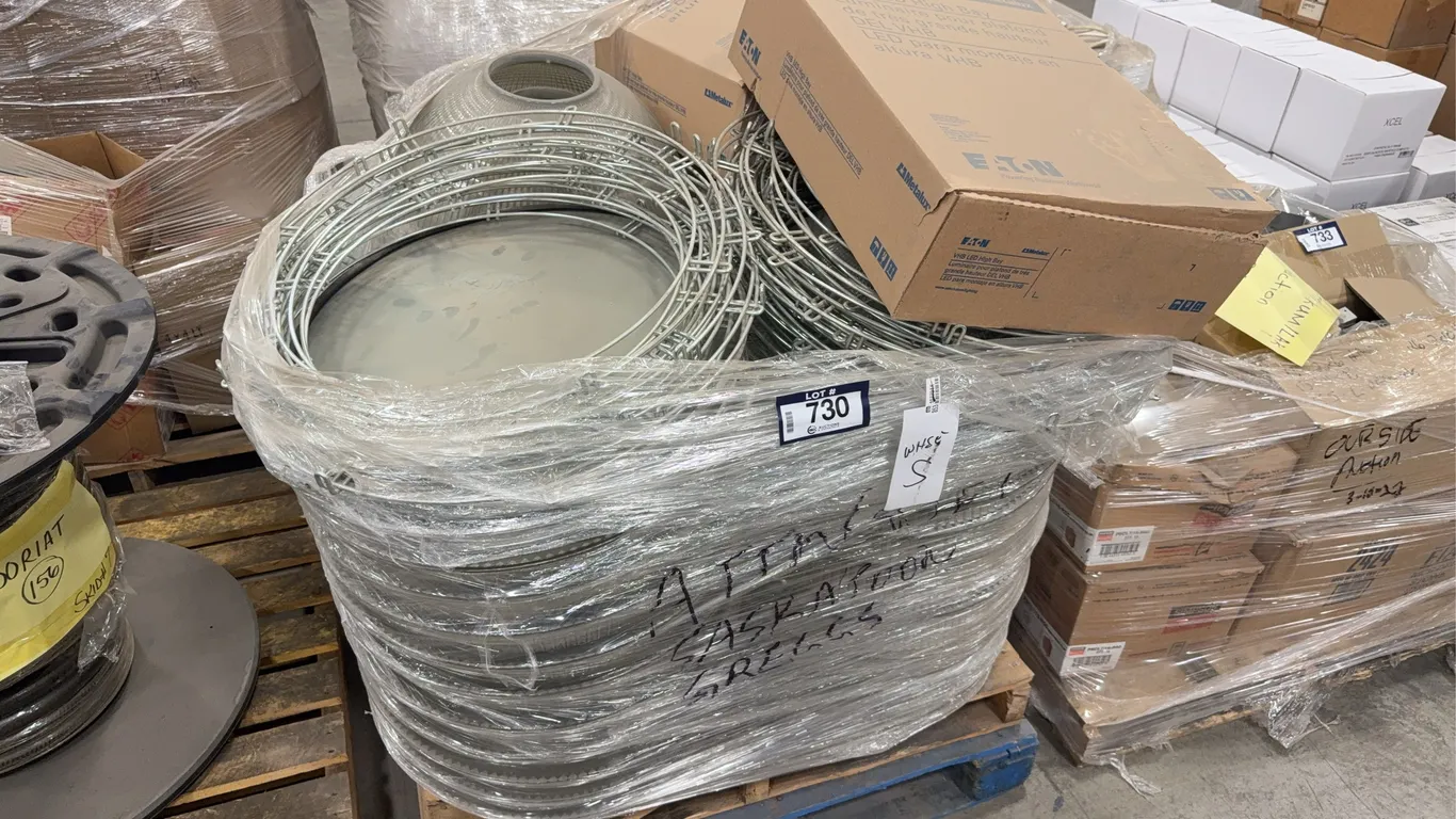 Pallet of Asst. High Bay Light Covers & Wire Guards, Etc.