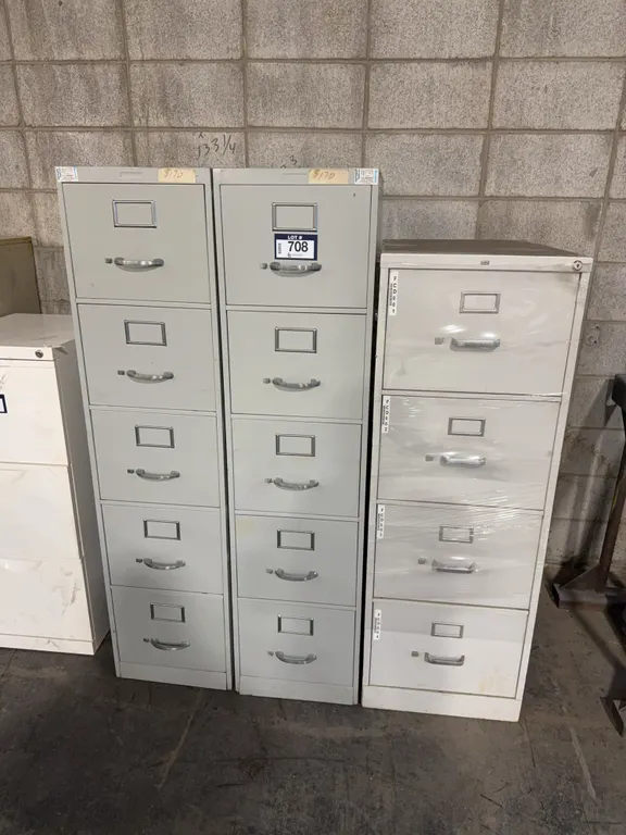Lot of (3) Asst. Vertical Filing Cabinets