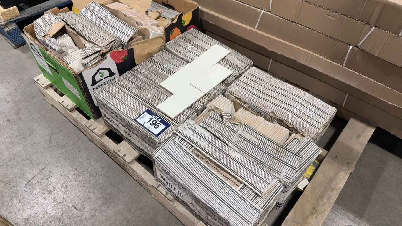 Lot of Approx. (10) Boxes of 3” X 6” Soho Biscuit Glossy White Subway Wall Tiles (Approx. 110sqft)
