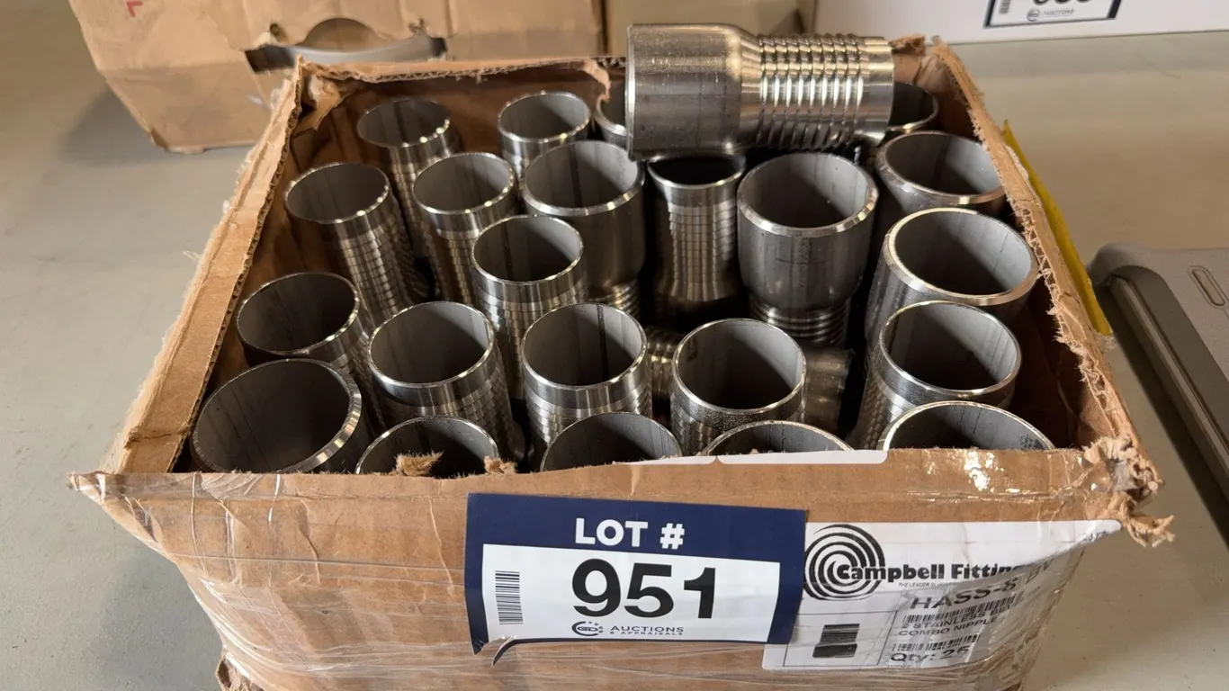 Box of Asst. Campbell HASS-8BV 2" Stainless Beveled Combination Nipples