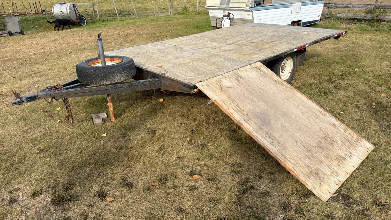 14’ Deck Trailer w/ Slide In Ramp and HD Axle * No Visible VIN . Buyer responsible for registration