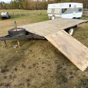 14’ Deck Trailer w/ Slide In Ramp and HD Axle * No Visible VIN . Buyer responsible for registration