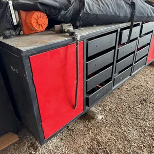 5 Bank Heavy Duty Shop Tool Chest Work Bench (Srawer Fronts Are In Cabinet. Were Removed for Moving)