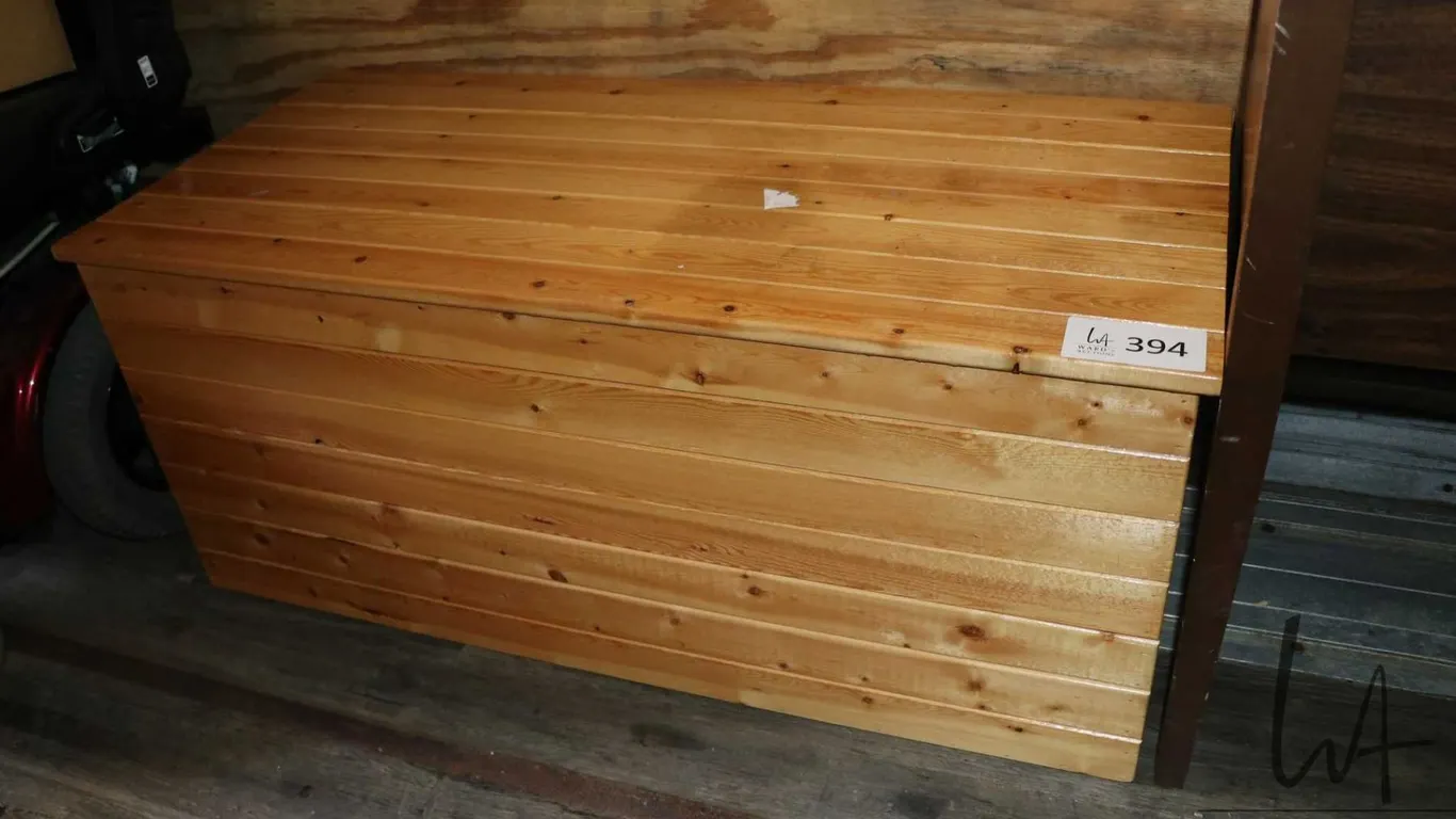 Wood flip lid chest