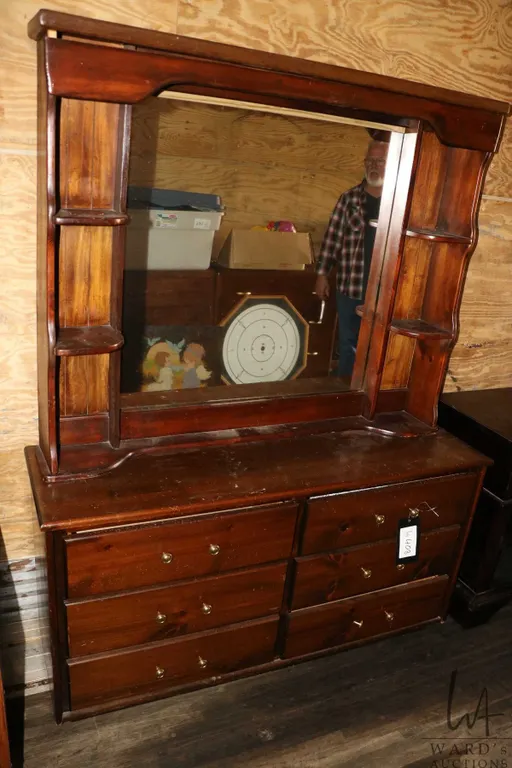 Six drawer chest plus a mismatched hutch top
