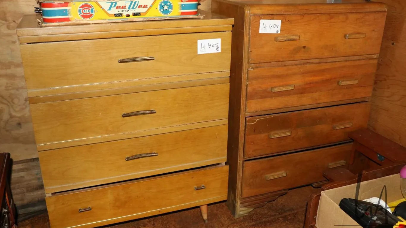 Two vintage four drawer chests